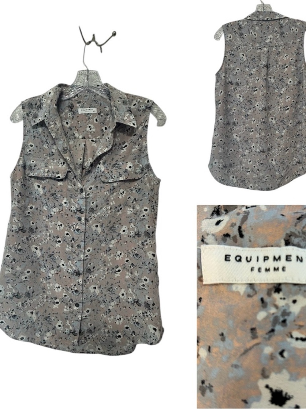 Equipment Femme 100% silk floral blouse